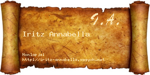Iritz Annabella névjegykártya